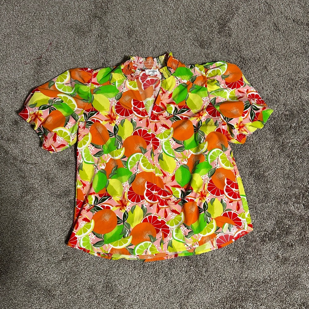 Umgee Multicolor Citrus Pattern Top - image 1